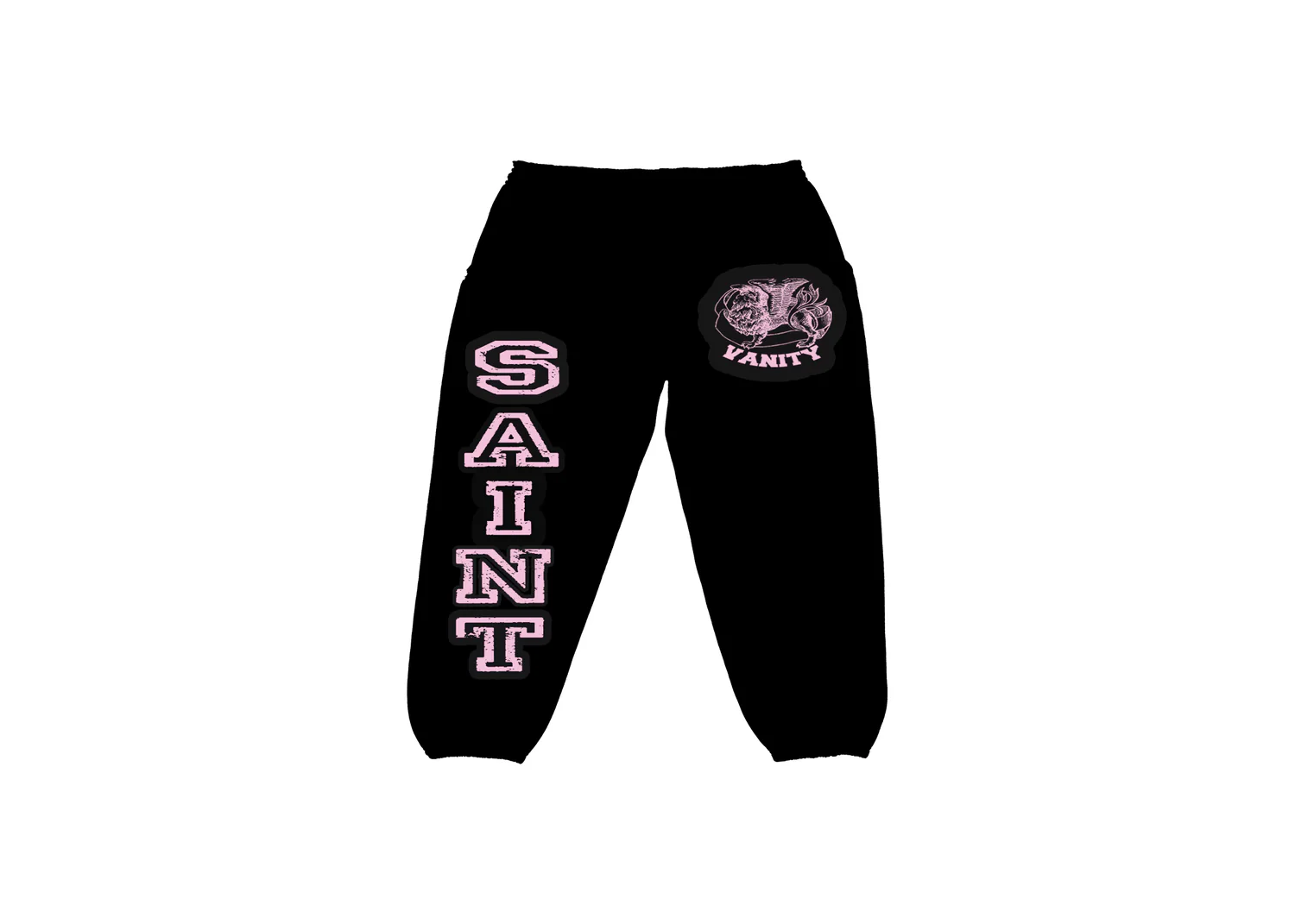 drop_om Saint Vanity Black & Pink Varsity Sweats