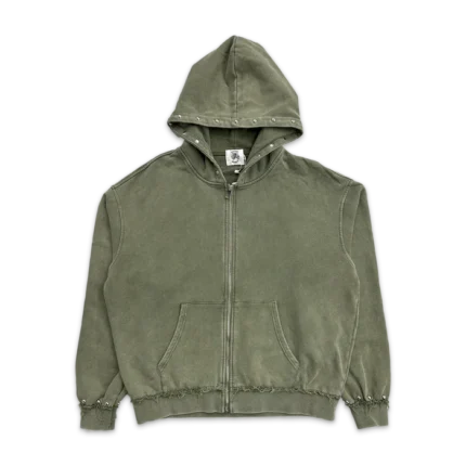 Saint Vanity French Terry Studded Jacket “Olive”